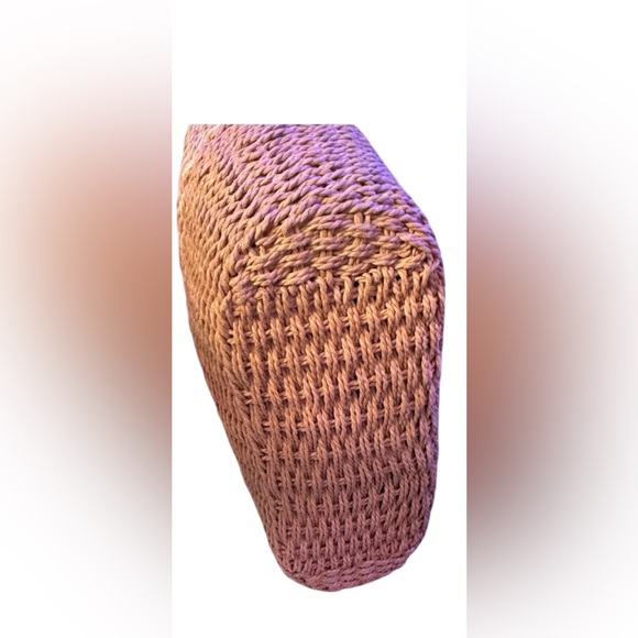 Brighton Coated Straw and Croc Embossed Leather Shoulder Bag. LIKE NEW - Picture 5 of 7